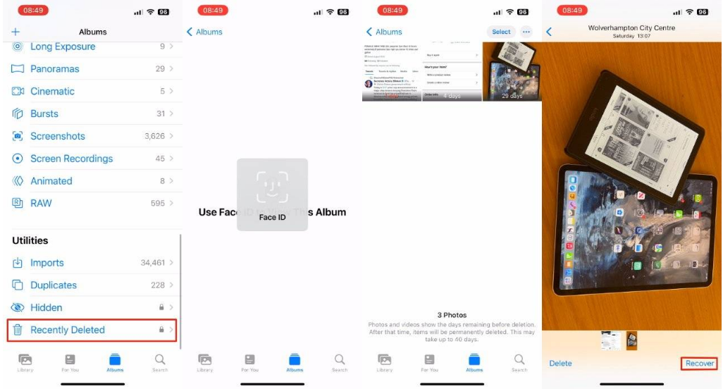 哈密苹果14维修分享 iPhone14 上恢复已删除的照片 